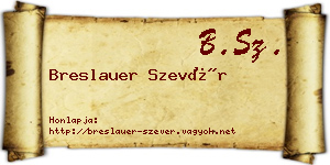 Breslauer Szevér névjegykártya